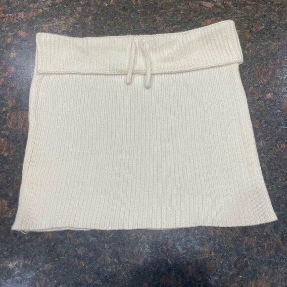 CELINE KNITTED TUBE TOP ON COTTON IVORY SZ SMALL PREPPY CHIC SEXY CELINE TOP - Picture 7 of 15